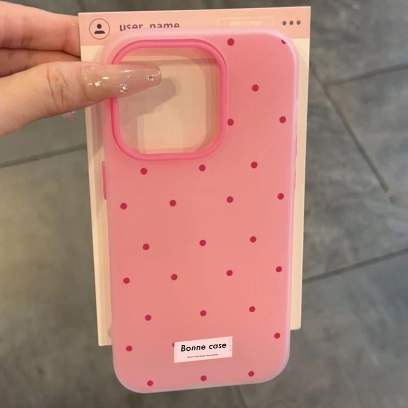 Cute White Polka Dots Design 2-in-1 Phone Case For Samsung Galaxy A56 A36 A16 A06 A54 S26 S25 FE S24 S23 S22 Ultra Plus Cover