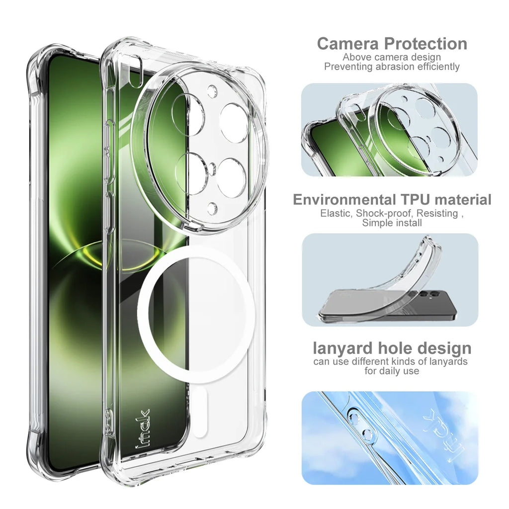 Magnetic Case for Vivo X300 X300s X300 Pro Ultra 5G IMAK Shockproof Soft Airbag TPU Cover