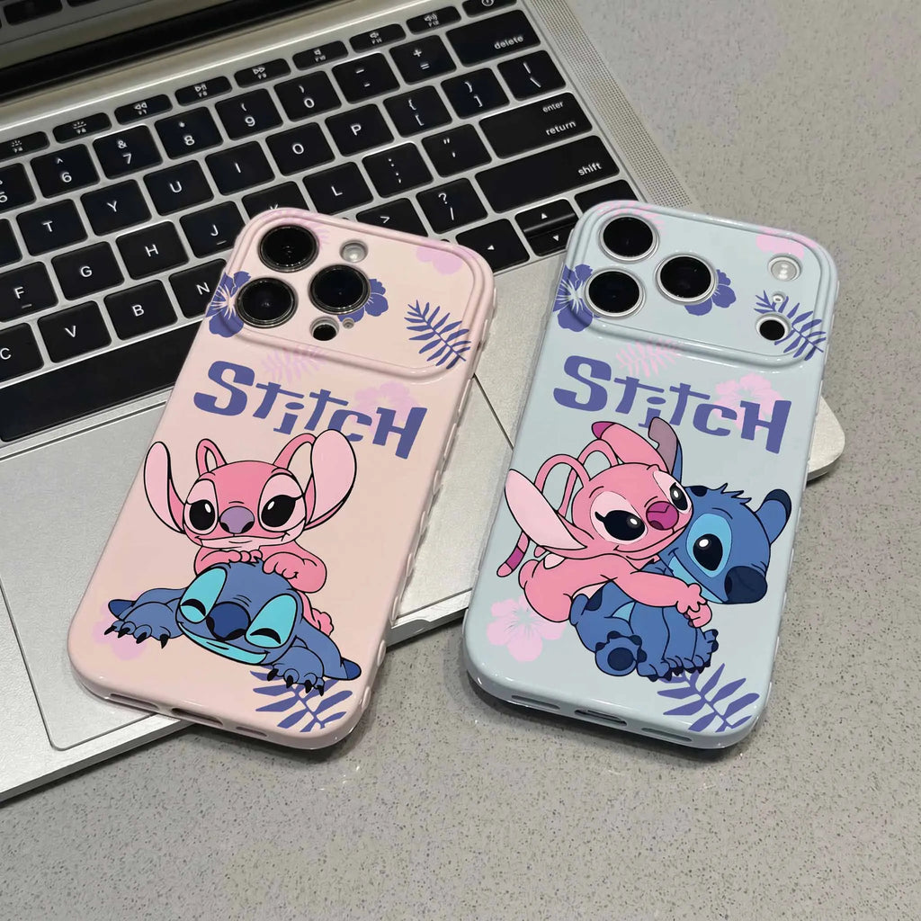 Disney Beautiful Angel Stitch For Apple iPhone 17 16 15 14 13 12 Mini 11 Pro Max Bubble Heart Cover Silicone Funda Phone Case
