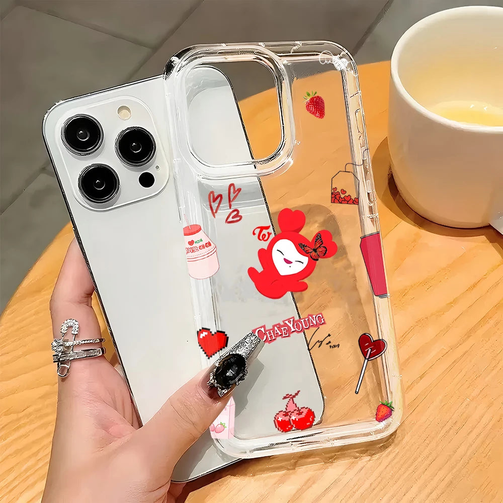 Super cute Kpop girl group T-Twice Phone Case for iPhone 17 16e 16 15 14 13 12 11 Pro Max 7 8 Plus X XR Airbag Anti Clear Cover