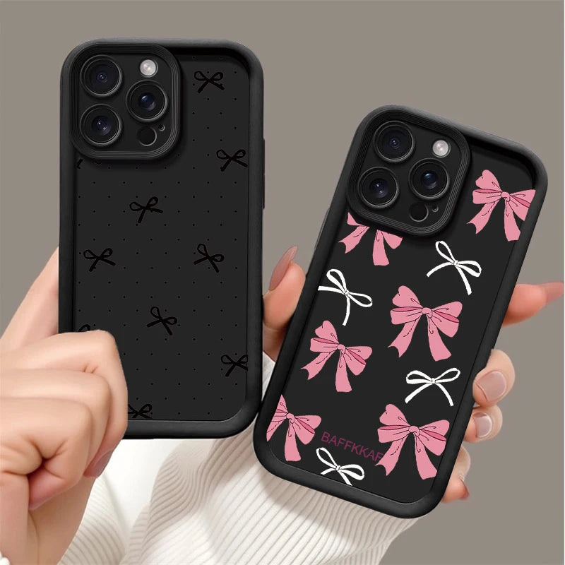 Luxury Pink Cartoon Bow Tie Case For Xiaomi Redmi 15C 15 14C 13C 12C A5 Note 12 13 14 15 Pro Plus 5G 4G 11 11S Protection Cover