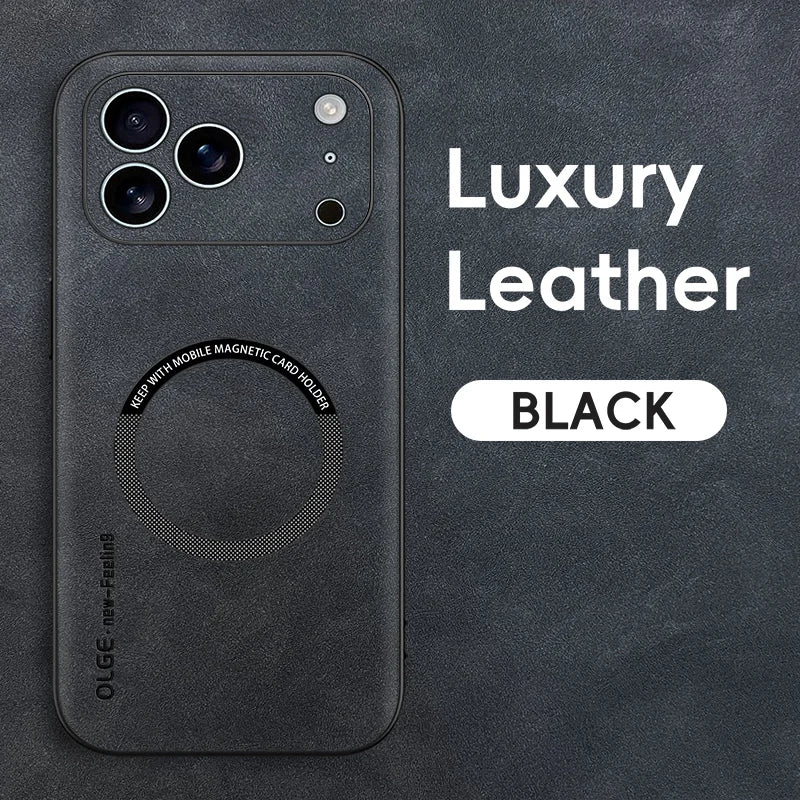 Luxury Sheepskin Magnetic Case For iPhone 17 13 12 11 16 Pro Max 14 15 Plus 16E 17 Air For Magsafe Wireless Charging Phone Cover