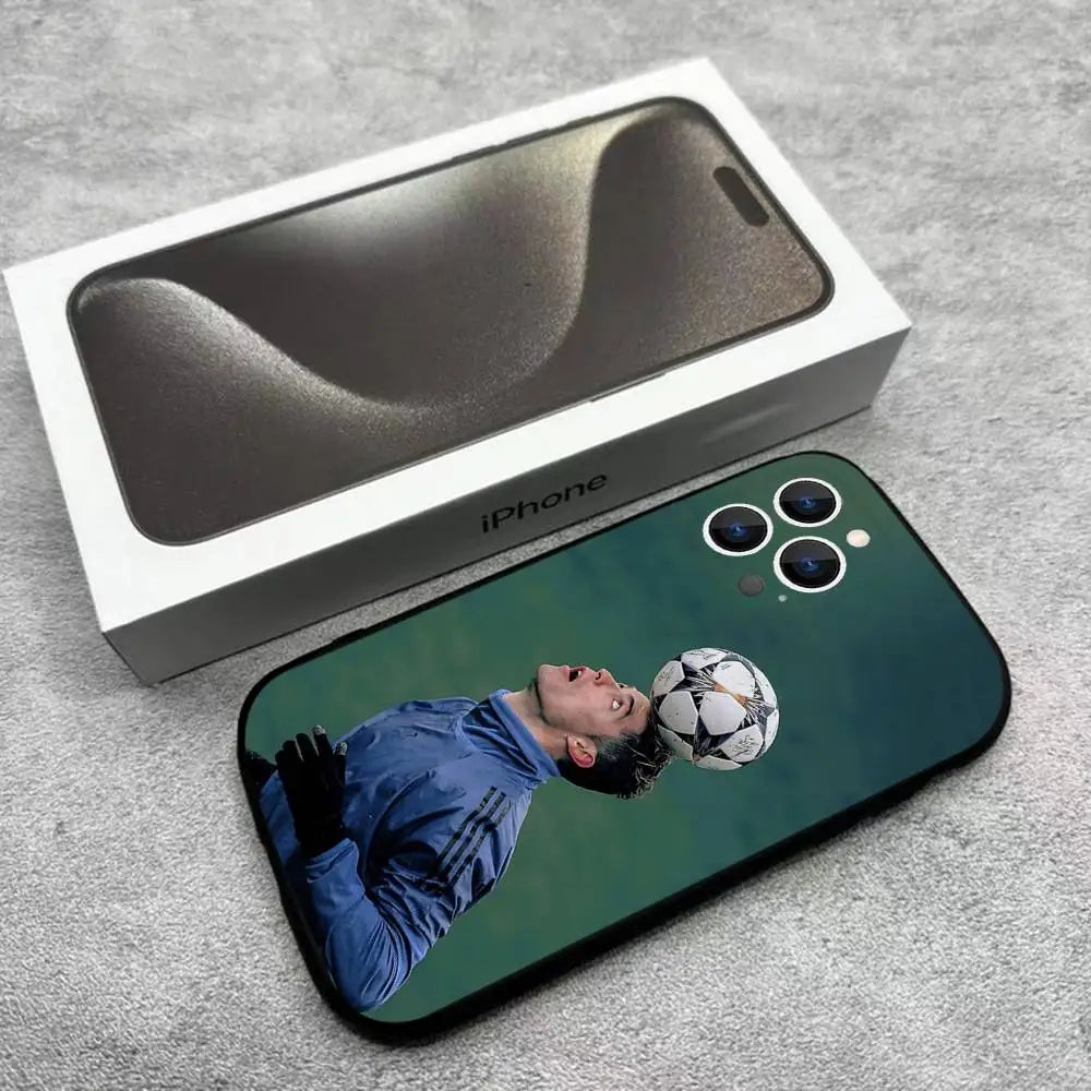 R-Ronaldo Cool CR7 Phone Case For iPhone 17,16,15,14,13,12,Pro,Max,Plus,E,SE4,Air,Mini Black Soft Box