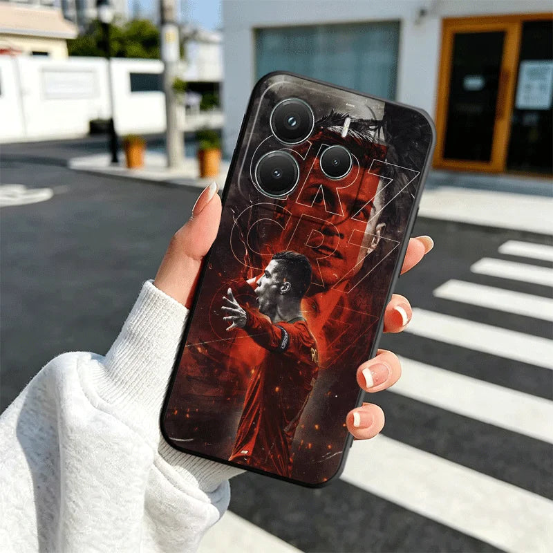 Football Star R-Ronaldo C-CR7 Soft Phone Case for Xiaomi Redmi Note 12 13 14 15 Pro Plus 11 14S 12S 11S 11T 10S 5G Black Cover C