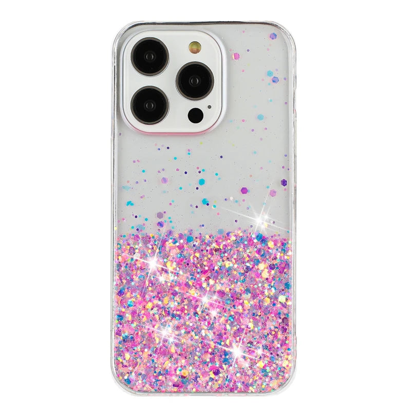 Glitter Night Glowing TPU Soft Case for IPhone Air 17 16 15 13 12 11 Pro Max 14 Plus 17Pro 16Pro I Phone Liquid Quicksand Cover