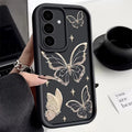 Gold Butterfly Print Phone Case for Samsung Galaxy A56 A55 A36 A35 A26 A25 A15 5G A24 A23 A22 A52 A71 A72 4G Cover