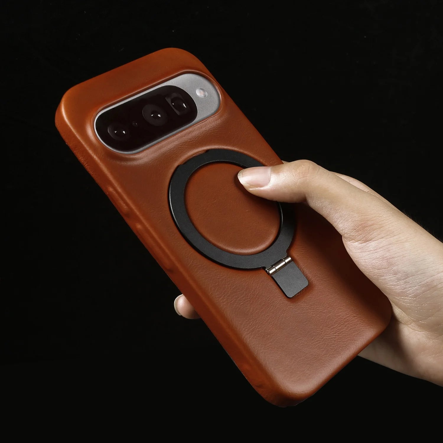 Luxury Magnetic Bracket Holder Genuine Leather Case For Google Pixel 10 Pro XL pixel10  8A 9pro 7A 6A 5A Full Wrapped Back Cover
