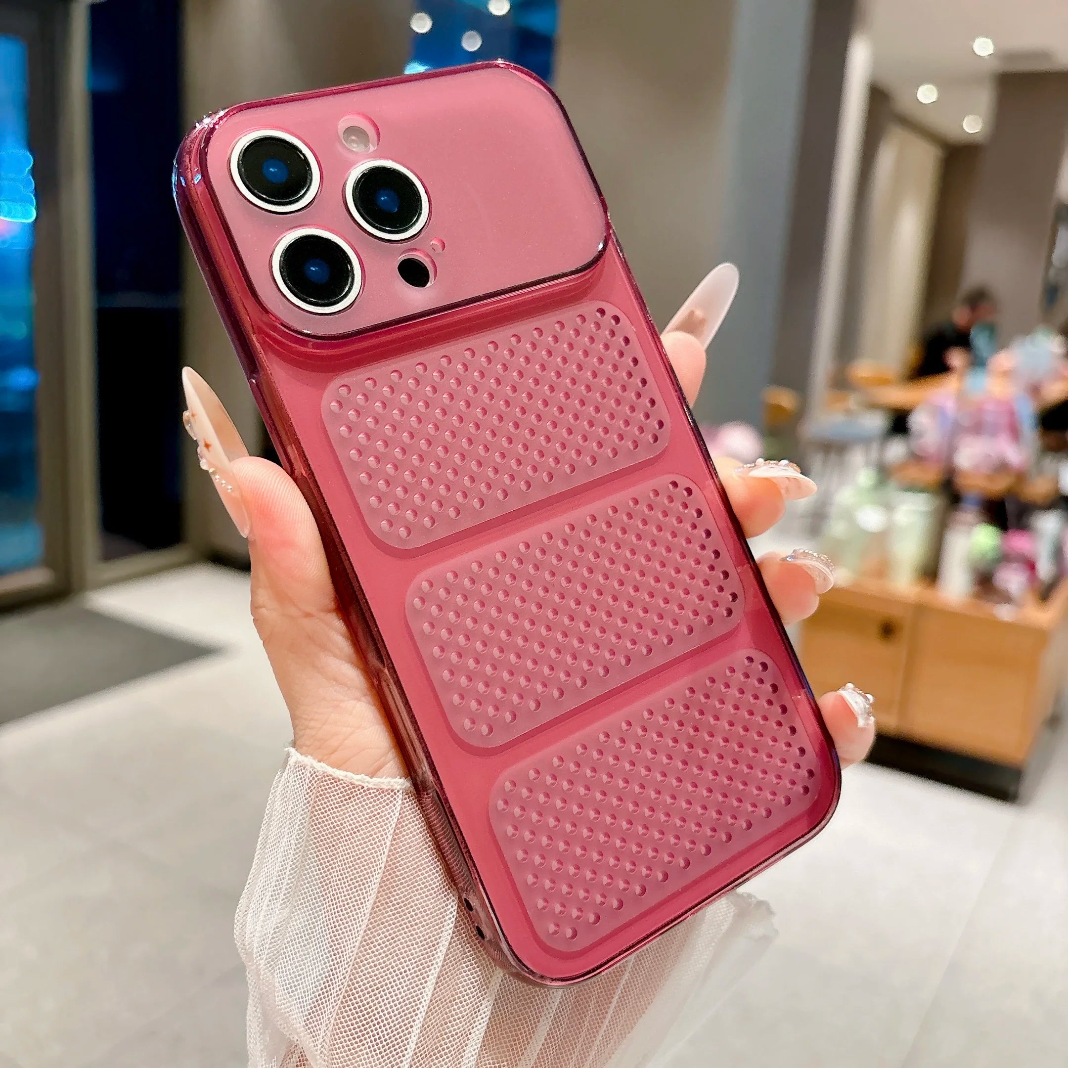 TPU Soft Cooling Phone Case For iPhone 17 Air 16 15 14 Plus 13 12 11 Pro Max Large Window Heat Dissipation  Shockproof Cover