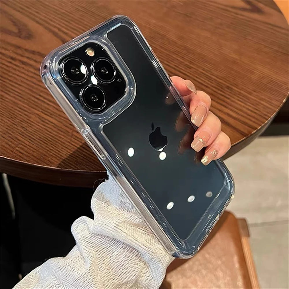 Candy Transparent HD Bumper Case For iPhone 16 15 Pro Max 14 13 12 11 X Xs Max XR 7 8 Plus Mini SE Shockproof Original Cover