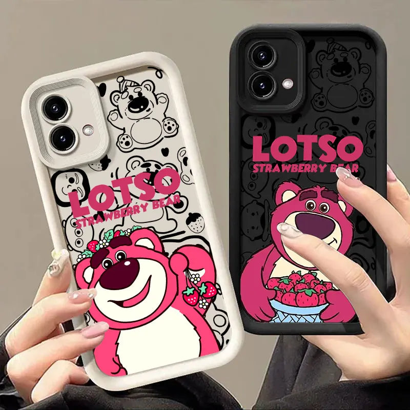 Lotso Strawberry Bear Phone Case for Motorola Moto G06 G56 G86 G96 G100 5G Edge 60 70 Fusion 50 Pro 40 Neo G85 G84 G75 G53 Cover