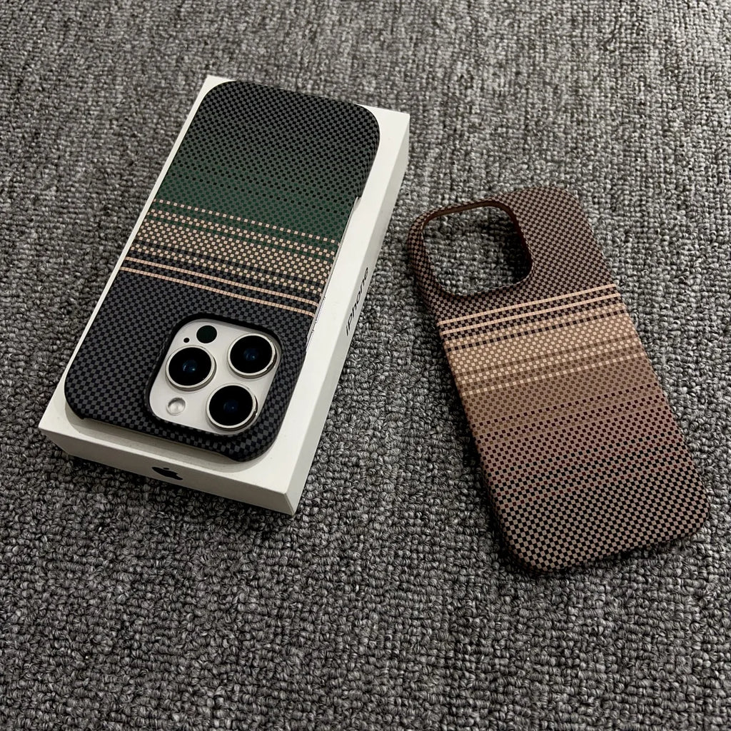 Slim Frameless Carbon Fibre Sunset PC For Magsafe Magnetic Case For iPhone 17 Air 16 Plus 15 14 13 12 Pro Max Shockproof Cover