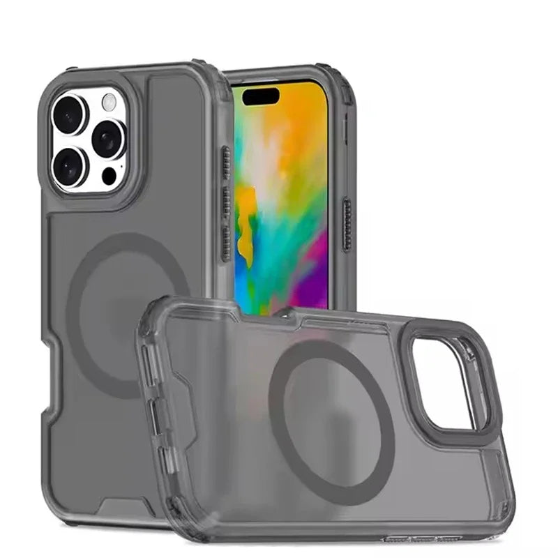 3 in 1 Magnetic Heavy Duty Armor Case for Magsafe IPhone 17 Air 16 15 14 13 12 Pro Max Plus 16Pro IPones Macsafe Cover Accessory