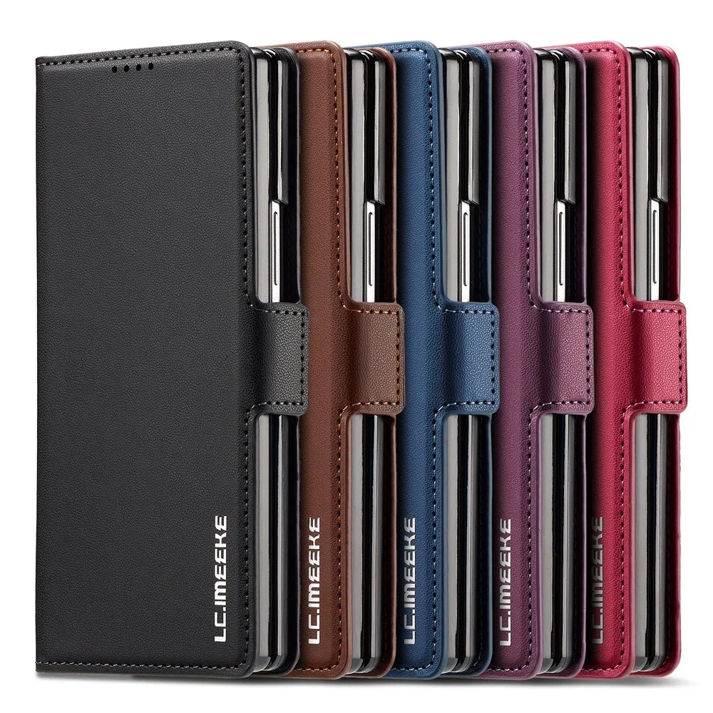 PU Leather Phone Case Wallet for Samsung Galaxy Z Fold with Pen Slot And Card Holder Compatible with Z Fold 7 6 5 4 3