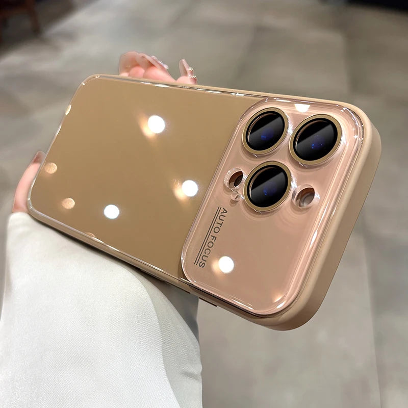 Luxury Candy Tempered Glass Camera Protection Case for iPhone 17 16 15 14 13 12 Pro Max Shockproof Bumper Armor Hard Cover Capa