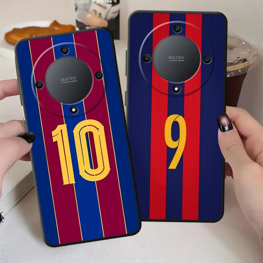 Black Soft Phone Cover Case for Honor X6 90 70 X8 X5b Magic5Lite 200 400 Lite X9a 8X X7 FootBall SuperStar Number