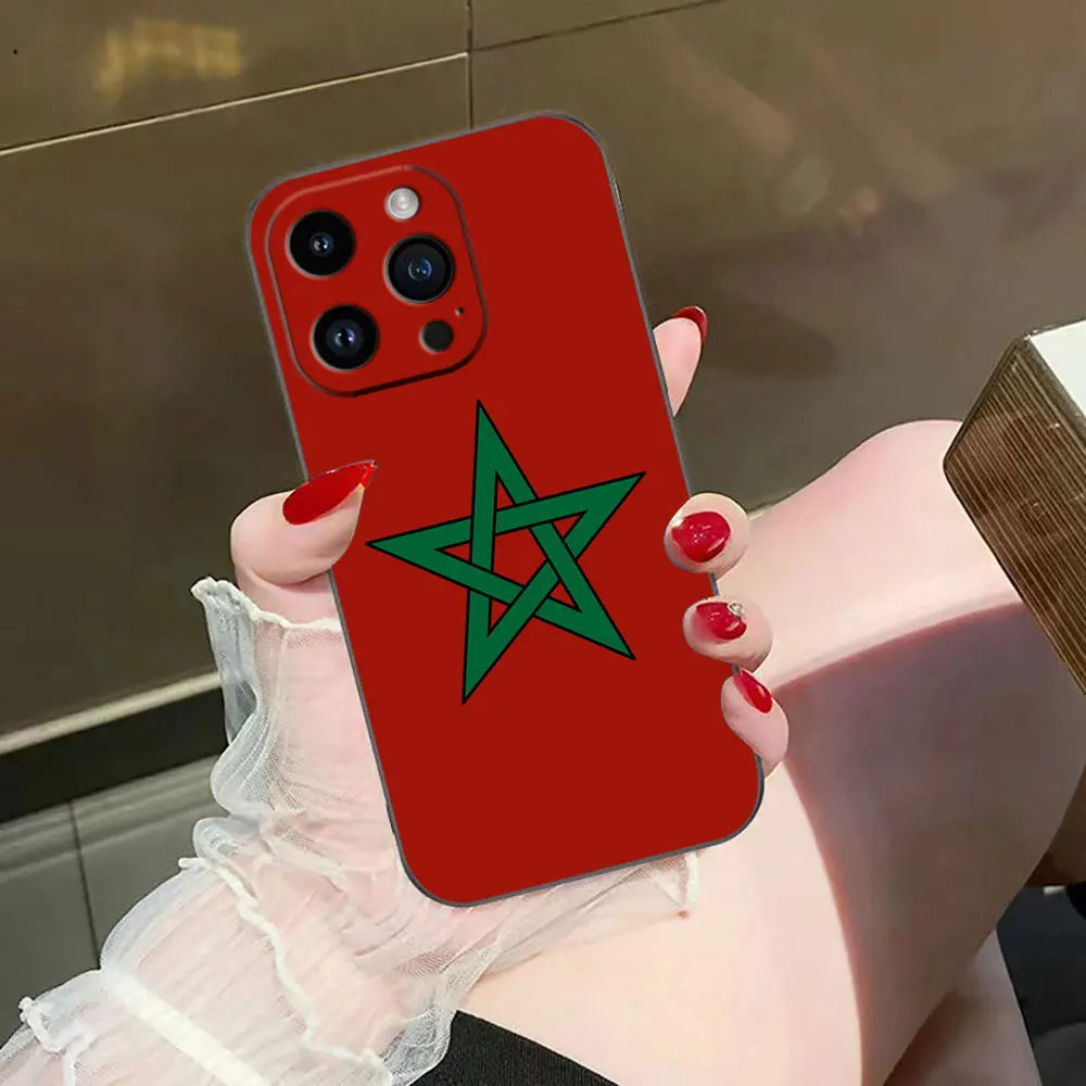 Morocco Flag Passport Phone Case For iphone 16 15 14 13 12 11 Pro XS Max Mini X 2020 2022 8 7 6 5 Plus Case Funda Shell Cover