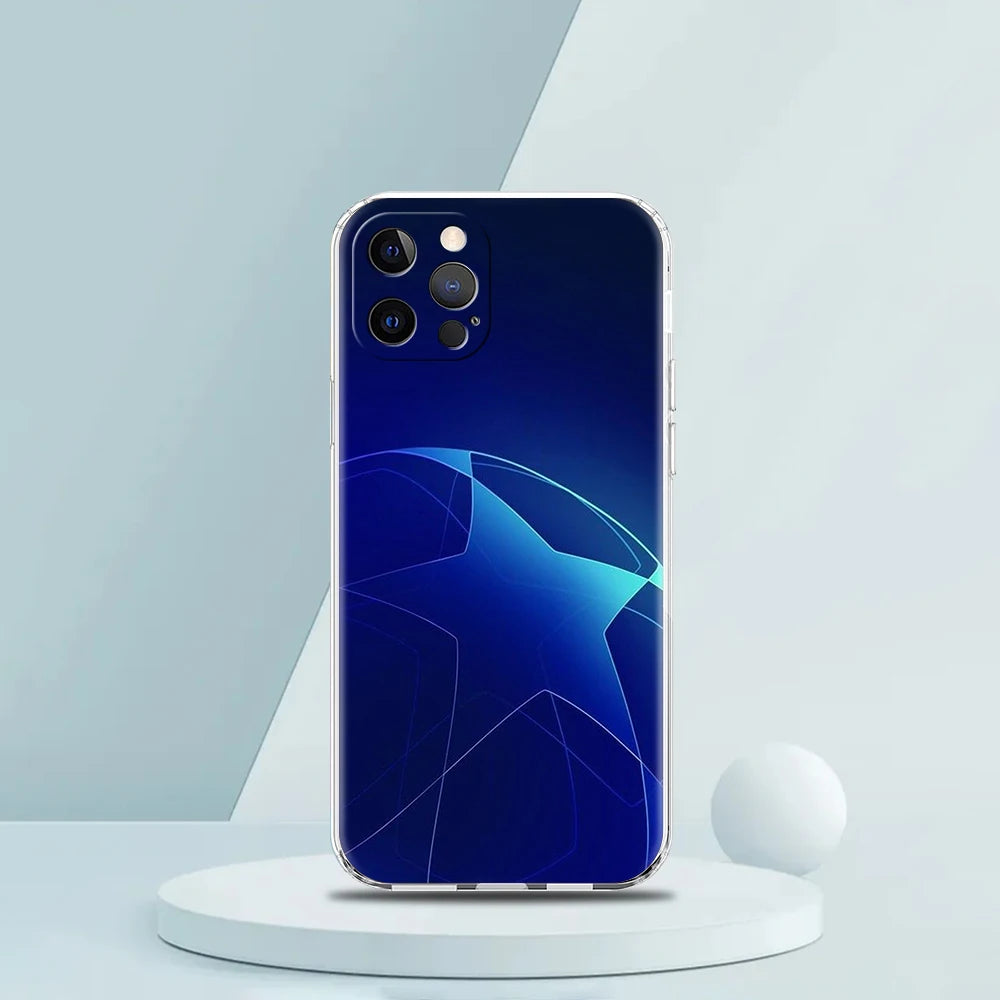 Football Sport Soccer Phone Case for iPhone 16 15 14 13 12 Pro Max Transparent Soft for iPhone 11 Pro Max 7 8 Plus XS XR Shell