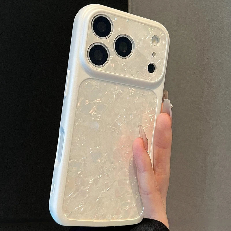 Luxury Candy Shell Pattern Phone Case For iPhone 13 14 15 16 17 Pro Max Acrylic Shockproof Bumper Back Cases Cover