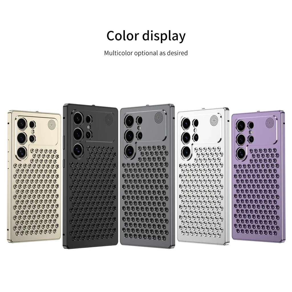 S24 S25 Ultra Heat Dissipation Aluminum Metal Phone Case For Samsung Galaxy S25 S24 S23 Ultra Cover Cooling Aromatherapy Armor