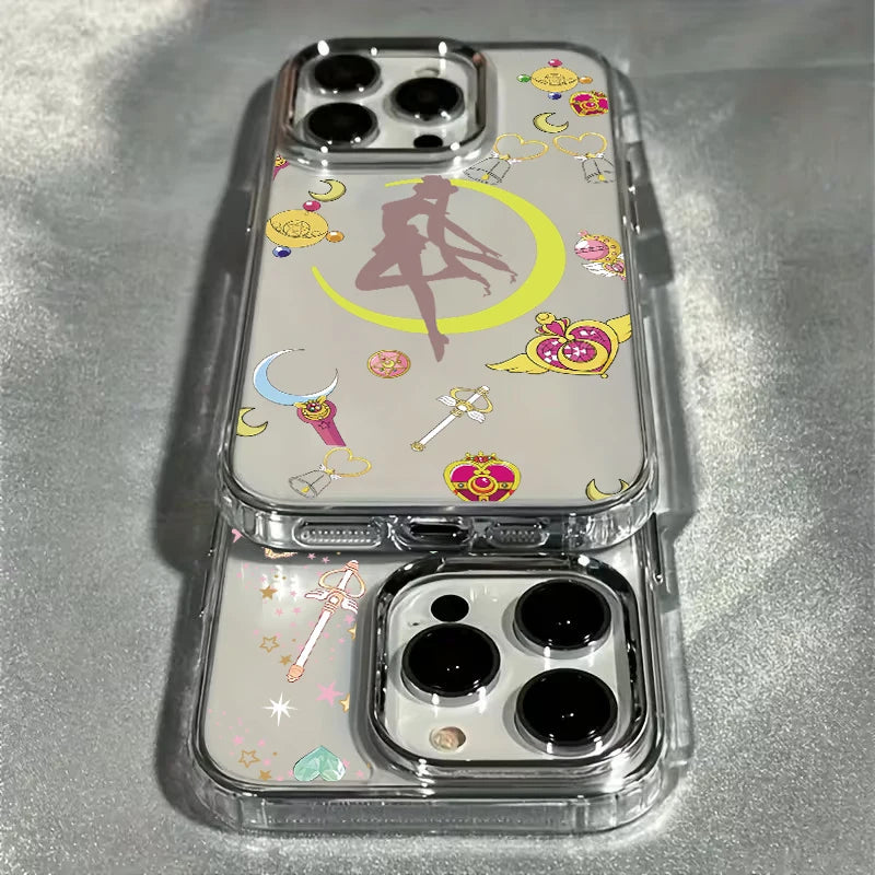 Kawaii Phone Case For iPhone 17e 17 16e 16 15 14 13 12 11 Pro Max X XR XSMAX 8 7 Air Plus Sailors-Moons-S Transparent Soft Cover