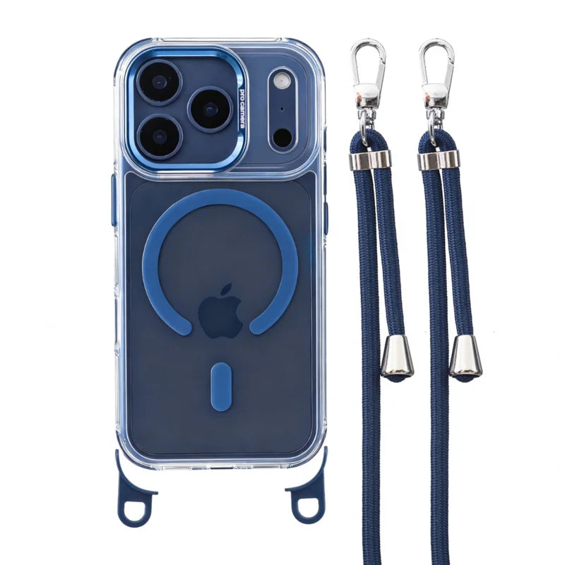 Suitable for Apple iPhone magnetic 17 Pro Max four-corner hanging strap for wireless charging 16 Pro, 15, 14, 13 phone cases