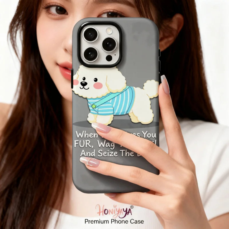 Dual Layer Cute Dog Magsafe Phone Case For iPhone 12 13 14 15 16 17 Air Pro Max Plus Anti-fall Fade Resistant Deluxe Cover