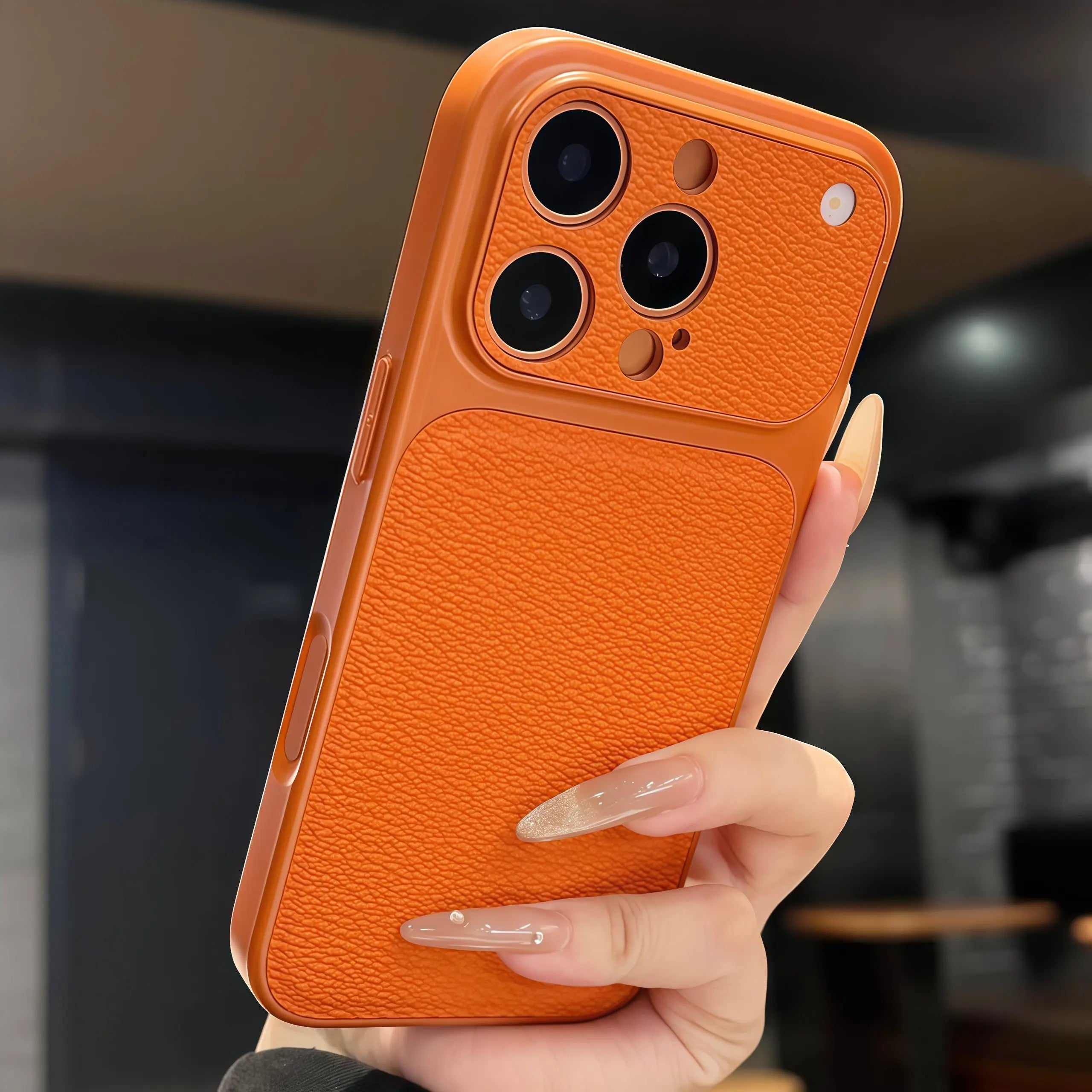 Original Matte Leather Texture Phone Case For iPhone 17 16 15 14 13 Pro Max Camera Protection Non-slip Shockproof Bumper Cover