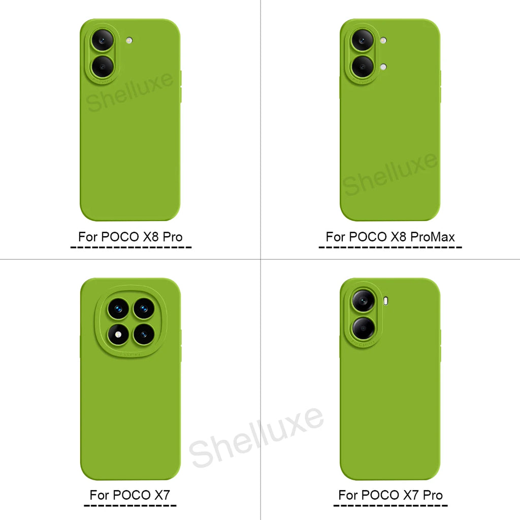 For PocoX8 ProMax Case Shelluxe Square Liquid Silicone Soft Cover For Xiaomi POCO X8 X7 Pro Max 5G Silky Feel Phone Cases