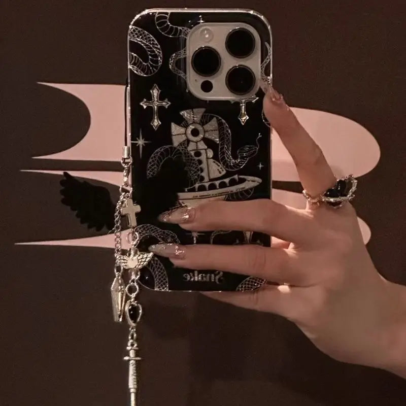 Hollowed out wings Phone Case For iPhone 16 16E 15 Pro Max 14 11 13 Mini 12 XR 8 7 6 6S Plus X XS  Cover