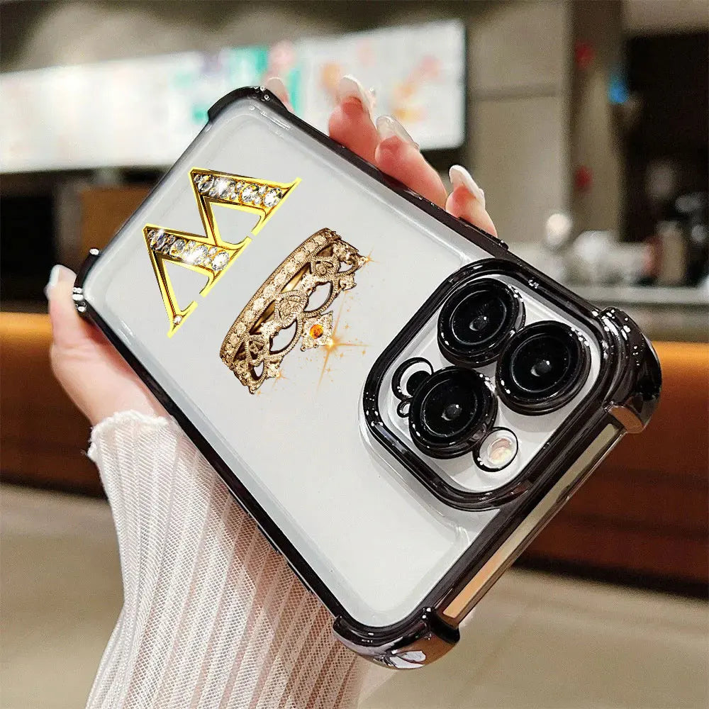 K W N F J O Initial Letter Phone Case for iPhone 11 13 15 16 17 Pro Max 14 Plus 17Air 16E 13 Pro 12 Mini 17Pro Soft Clear Cover