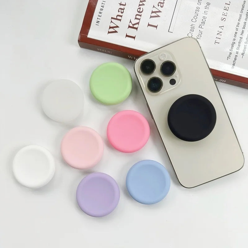 Silicone Round Phone Grip Stand Holder Pocket Socket Griptok Foldable Finger Ring Phone Stand for Mobile Phone Samsung