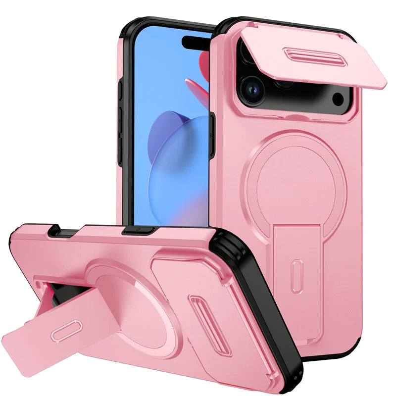 Armor Funda For iPhone 17 Pro Max Case Slide Camera Lens Protector Coque For iPhone17 Pro Air 17Pro Max Wireless Charging Cover