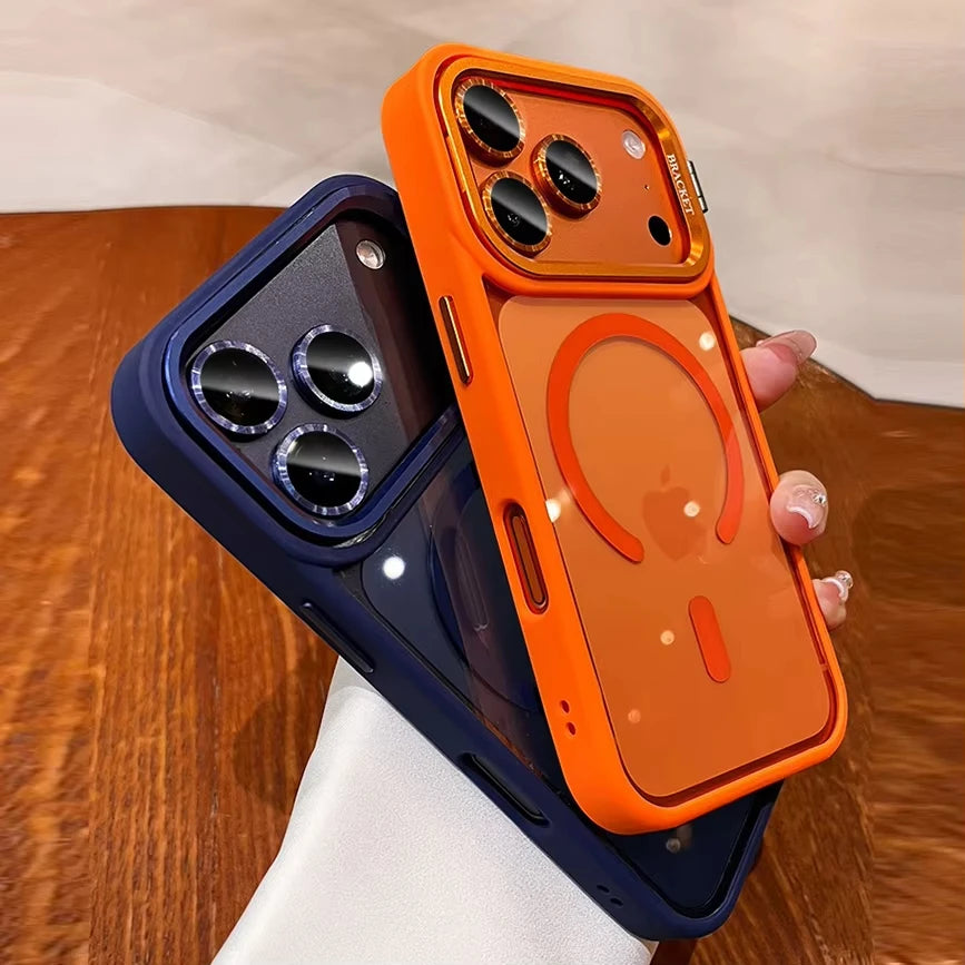New Camera Bracket For Magsafe Case for iPhone 17 ProMax 17 Air 16 15 14 11 12 13 Pro Max With Wrist Strap Lens Protector Cover