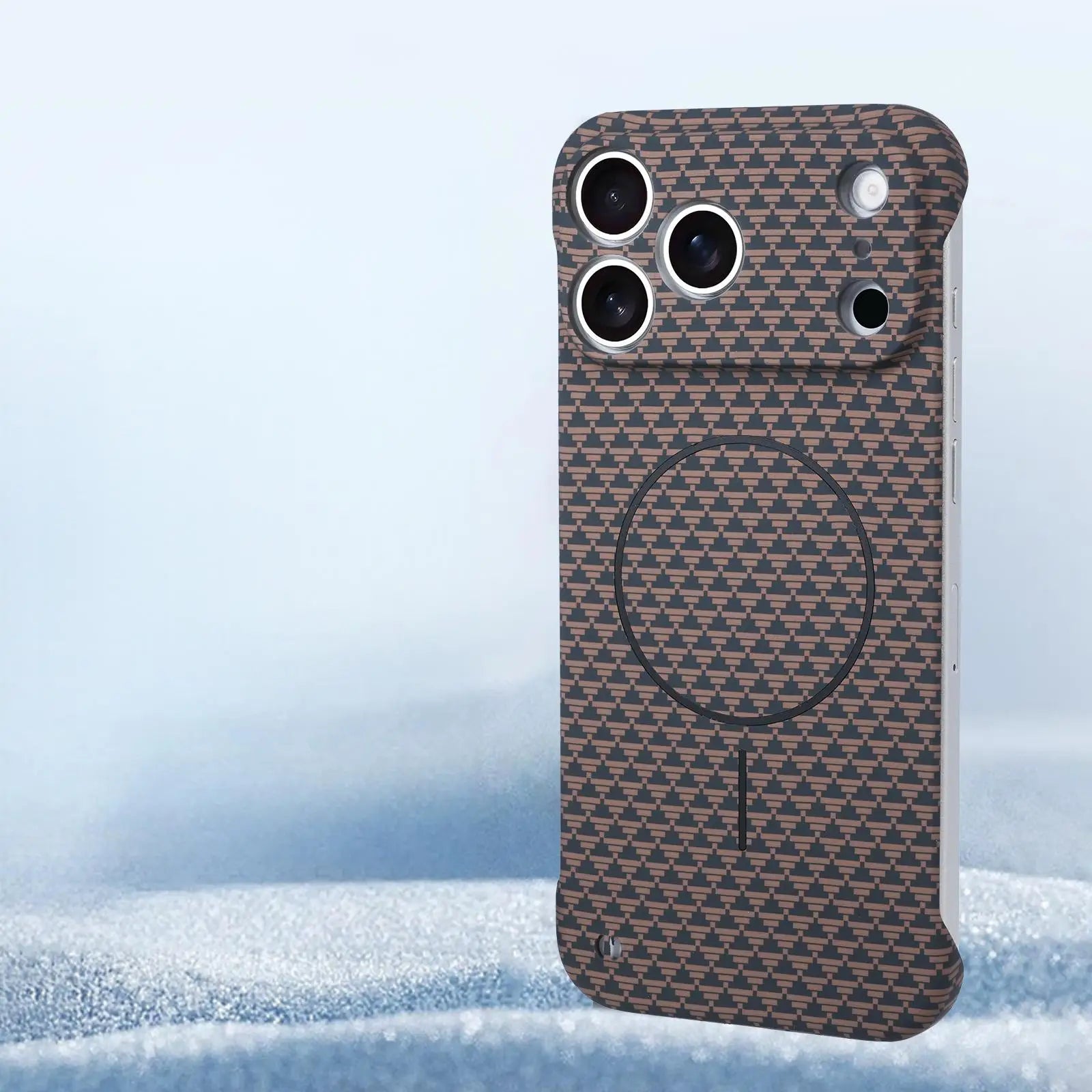 Luxury Frameless Kevlar Carbon Fiber PC For Magsafe Wireless Charge Phone Case For iPhone 17 Air 16 15 14 13 12 11 Plus Pro Max