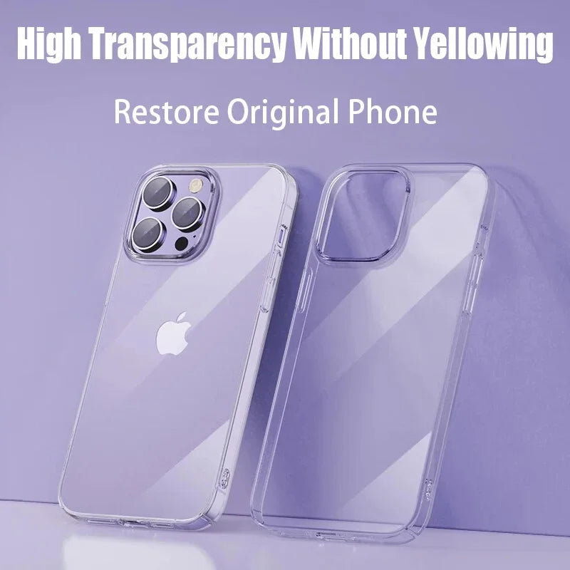 Silicone Clear Case For iPhone 16 17 15 11 12 13 mini 14 Pro Max Cover For iPhone X XS Max XR 8 7 6 Plus SE 16E 17 Air Cover
