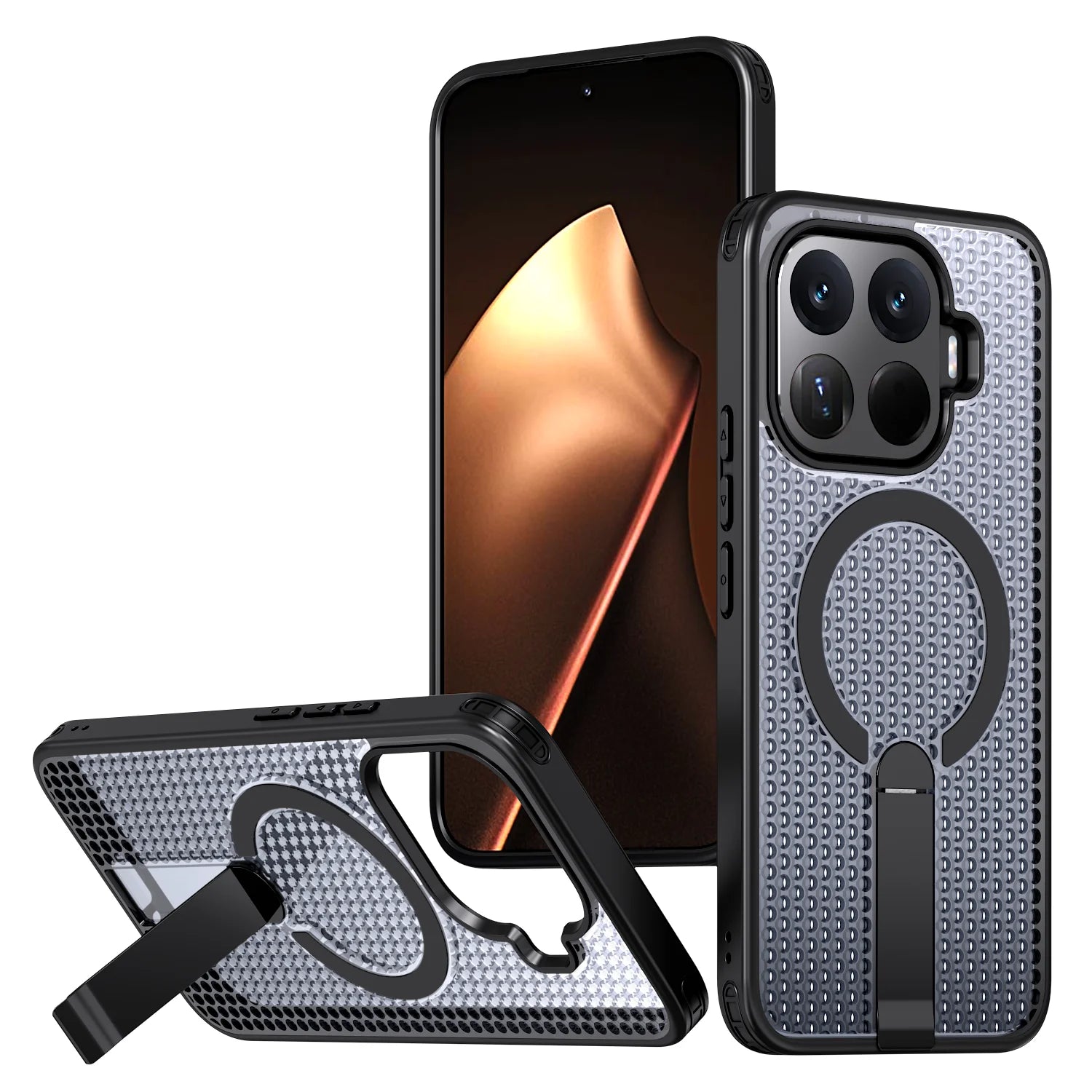 For Xiaomi 17T Pro 17 15T 14T Pro Luxury Magnetic Bracket Heat Dissipation Phone Case Shockproof Rugged Tough Cover Fundas