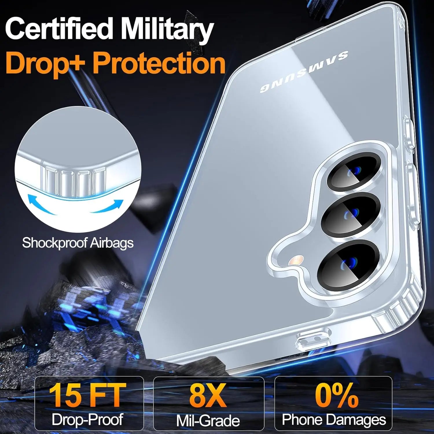 Anti-Yellowing Clear Case For Samsung Galaxy S25 Ultra S24 Plus edge 5G FE S26 Transparent Shockproof Phone Cover Accessories