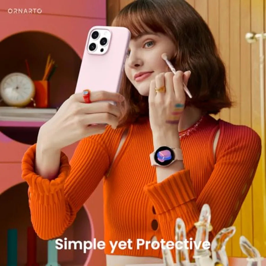 Compatible with iPhone 16 Pro Case 6.3, Slim Liquid Silicone 3 Layers Soft Gel Rubber Shockproof Protective Cover with Anti-Scr
