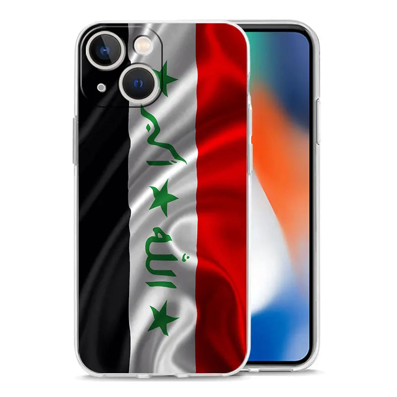 Saddam Hussein Iraq Flag Phone Case For iPhone 15 16 14 13 12 11 Pro Max XS X XR SE 7 8 Plus Clear Silicone Lens Protect Cover