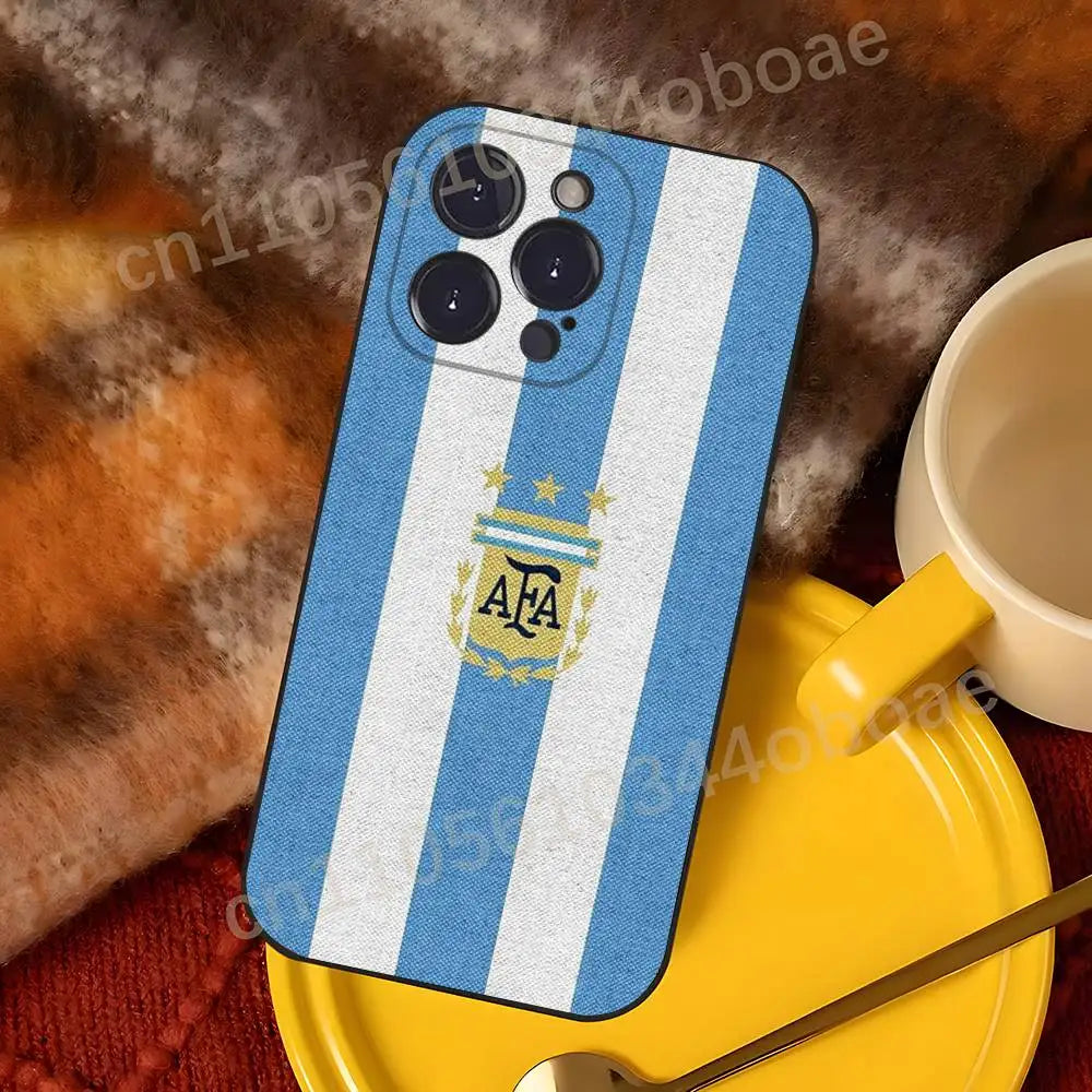 2026 WC ARG A-Argentina Phone Case For iPhone 17,16,15,14,13,12,11,Pro,Max,Plus Soft Black Cover