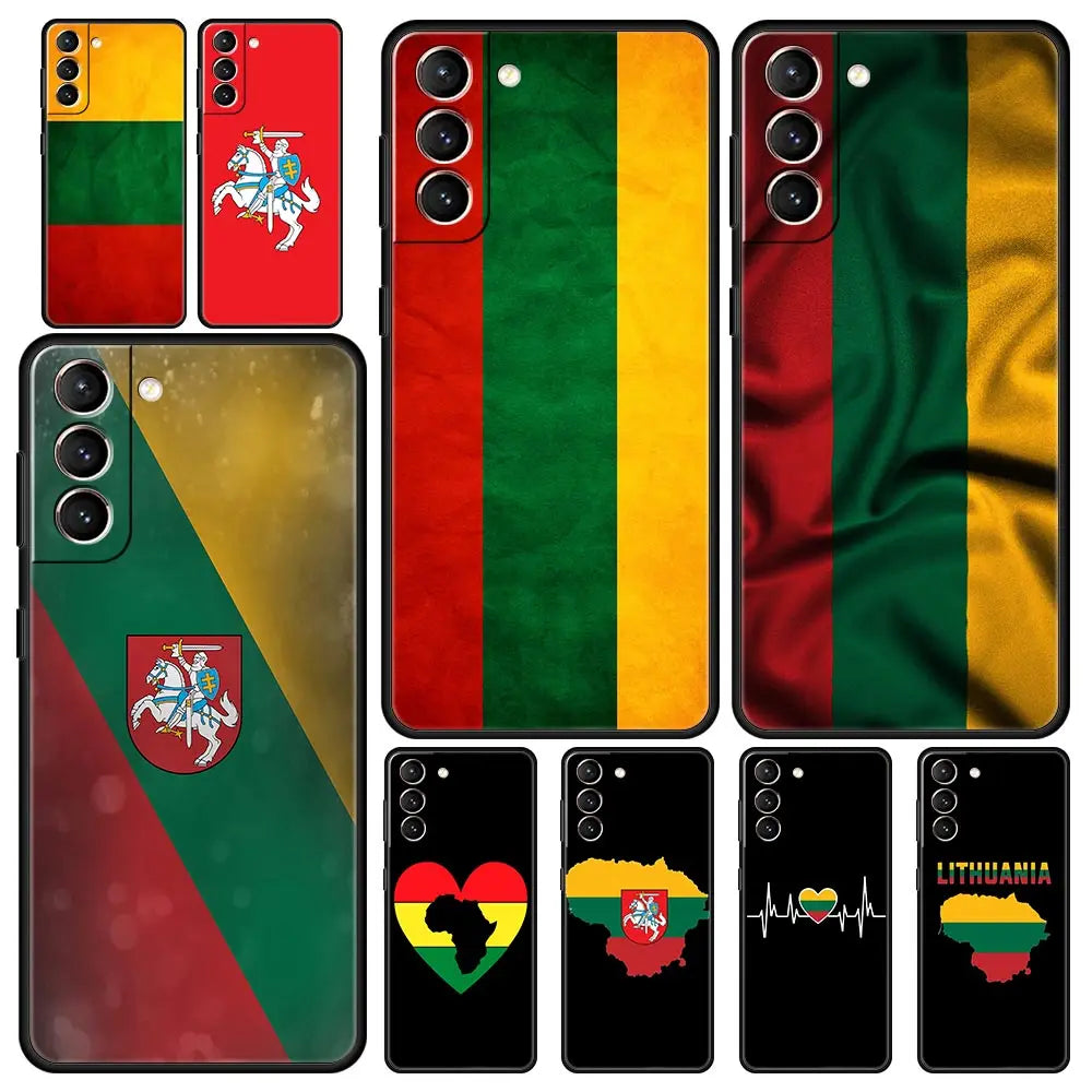 Phone Case For Samsung Galaxy S24 S23 S22 Ultra S20 S21 FE 5G S10 S9 Plus S10E S8 S7 Edge Silicone Cover Flag of Lithuania flag