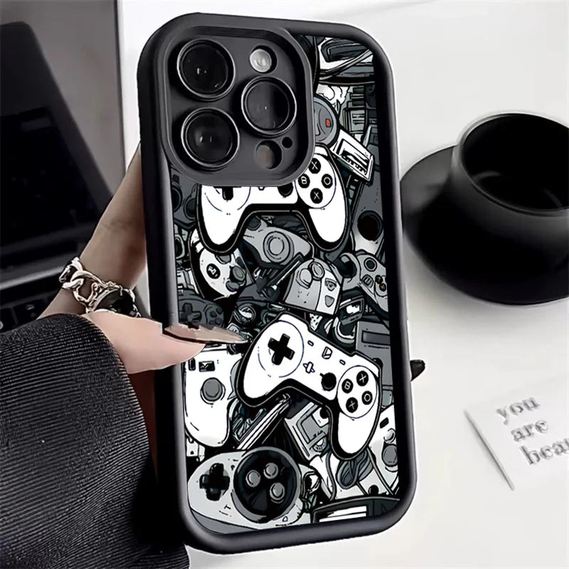 Game Controller Graphic Silicone Case For Samsung Galaxy S26 S25 S24 Ultra S23 FE S22 Plus S21 A56 A35 A55 A34 A54 A33 A53 Cover