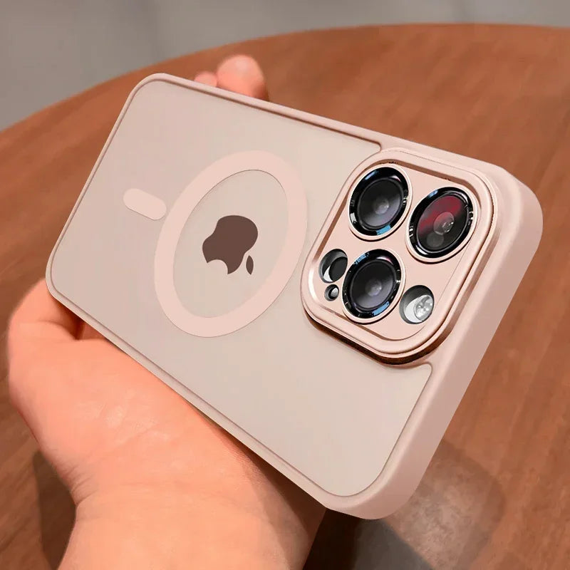 Magnetic Luxury Matte Translucent Case For iPhone 17 16 15 14 13 12 11 Pro Max Plus For Magsafe Wireless Charge Shockproof Cover