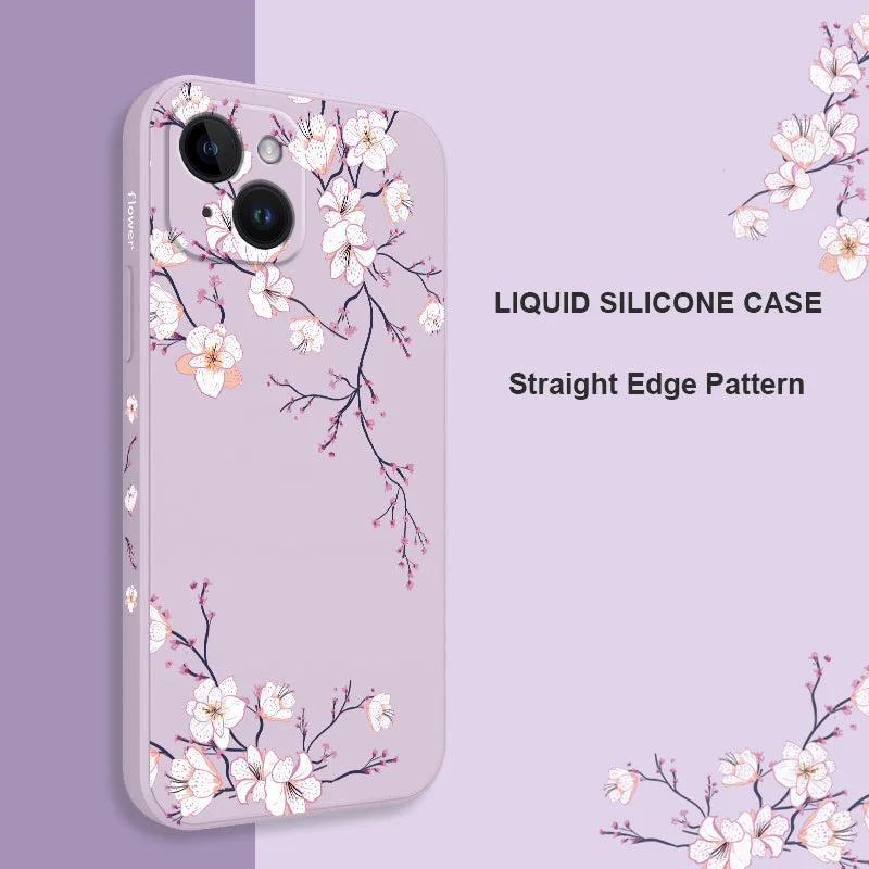 Plum Blossom Phone Case For iPhone 17 17 Air 16 16e 15 14 13 12 11 Plus Pro Max Mini X XR XS Plus Cover