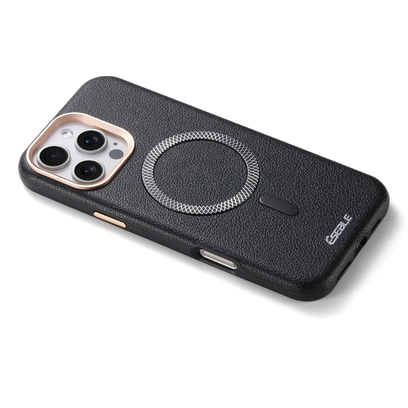 New Luxury Solid Color Leather For Magsafe Magnetic Shockproof Phone Case For iPhone 17 Pro Max 15 13 14 16 Pro Max Bumper Cover