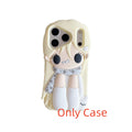 For iPhone 17Pro Max 16 Plus 15 14 13 12 Pro Max Phone Case 3D Cartoon Y2K Cute Little Girl Soft Silicone Cover With Lanyard