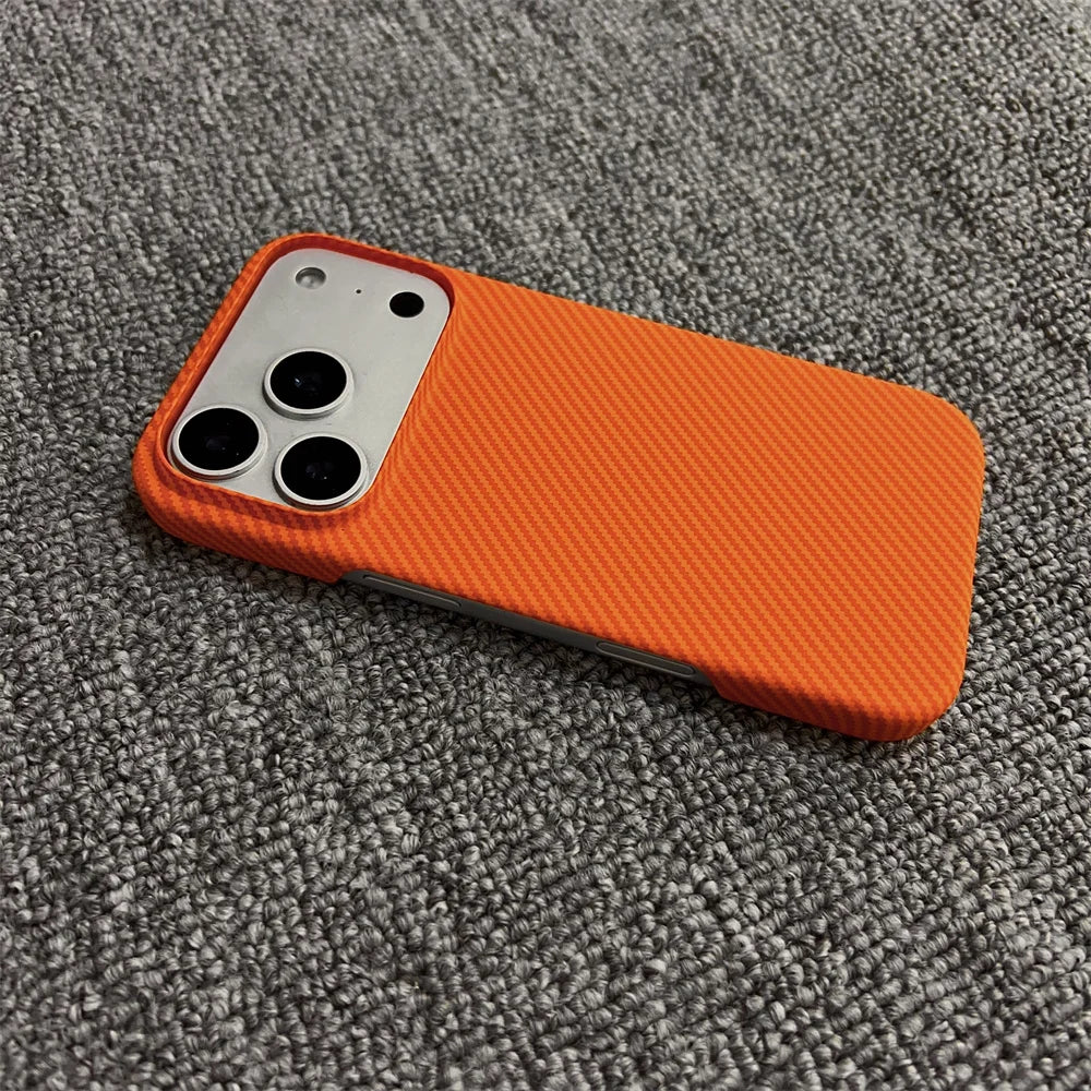 Ultra Thin Carbon Fiber Frameless Matte Phone Case For iPhone 17 Air 17 Pro Max Magnetic For Magsafe Wireless Charge Back Cover
