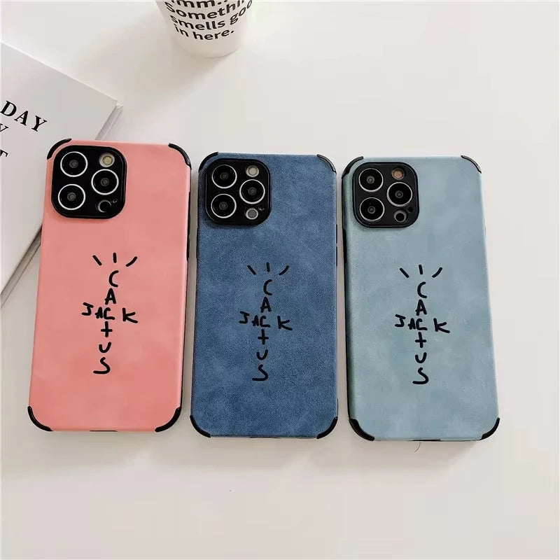 leather soft phone case for iphone 16 15 14 plus 13 12 11 pro max 16e cover Luxury Anti drop funda jack streetwear cases carcasa