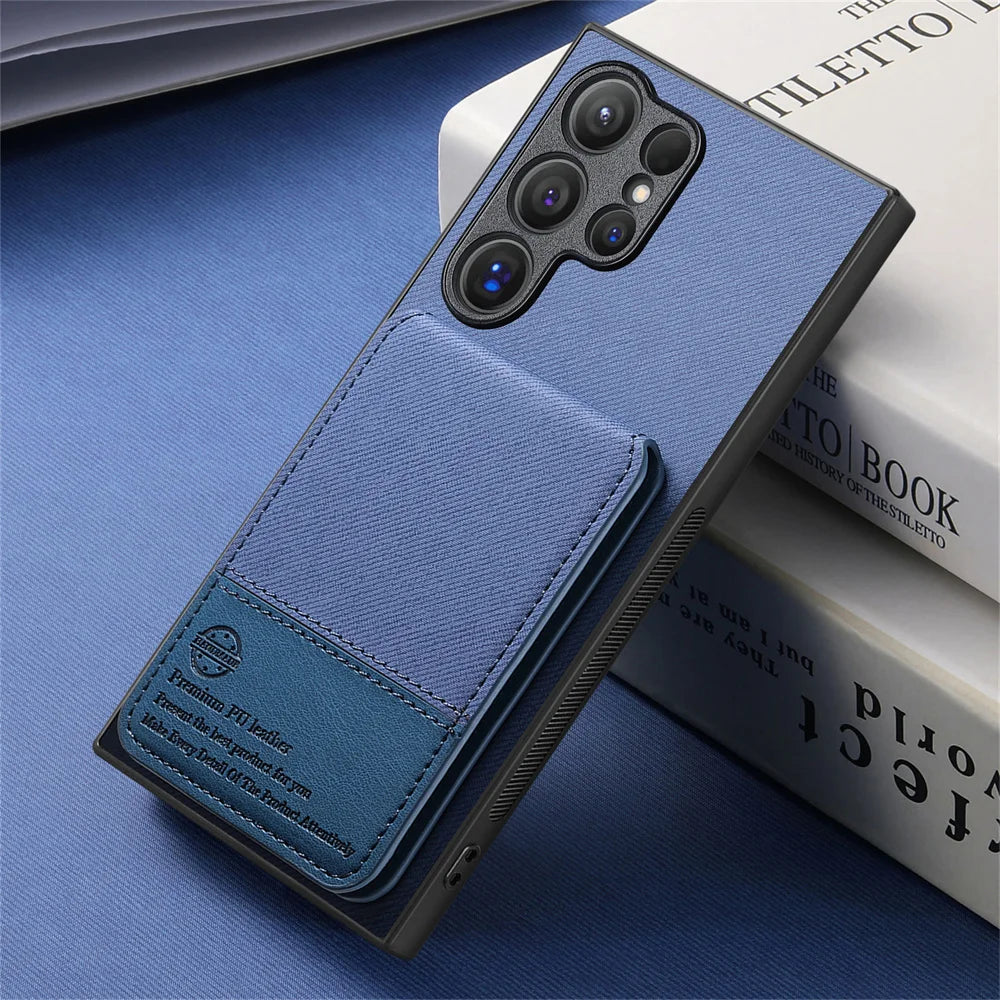 RFID-blocking Wallet with Card Holder Phone Case for Samsung S25 S26 Ultra S24 S23 S22 Plus S21 FE A17 A07 A37 A57 A36 A56 Cover