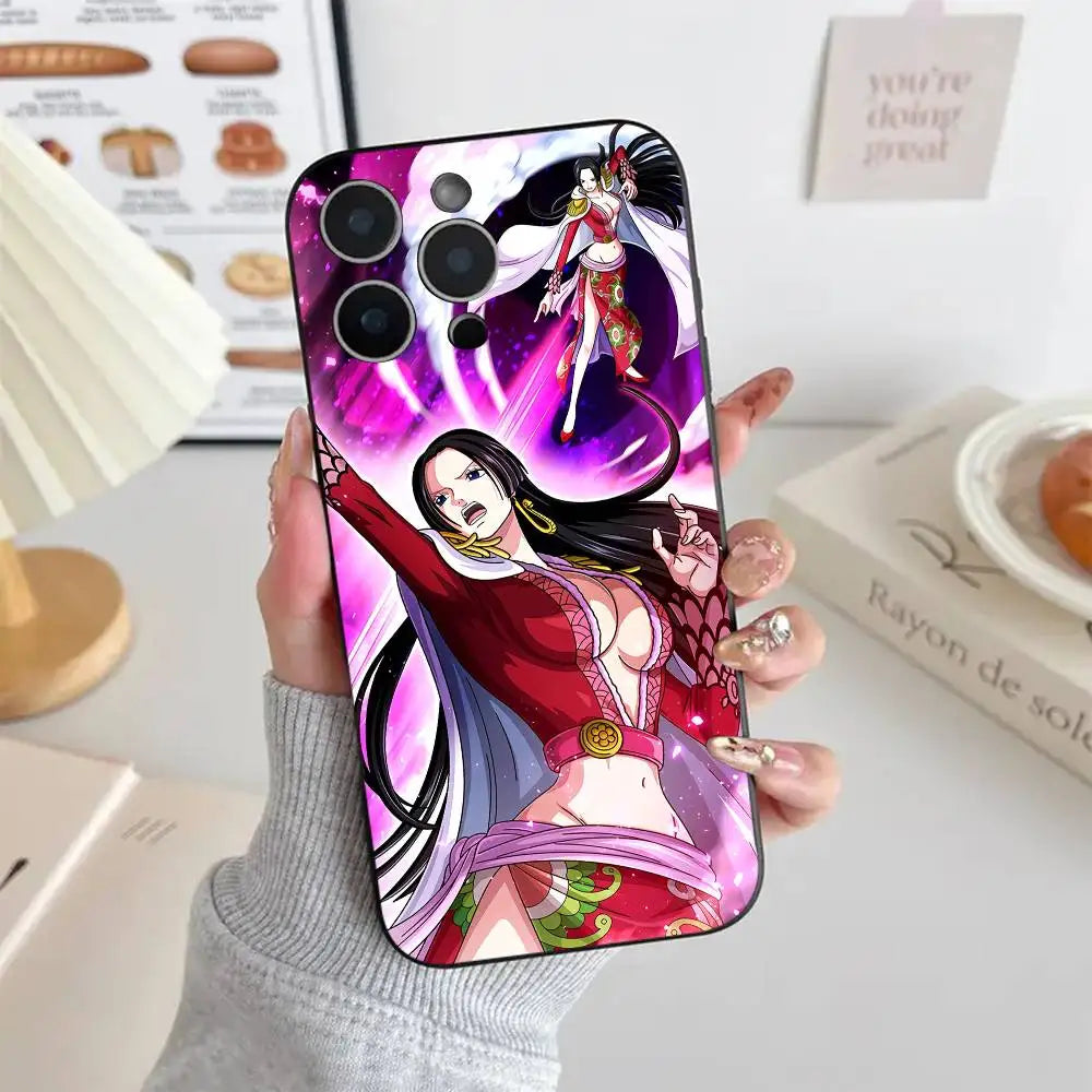 Anime One Piece Boa Hancock Phone Case Magnetic Silicone Soft Case For IPhone 17 16 15 14 13 12 11 Plus Pro Max Air